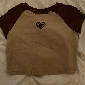 rue 21 brown crop top